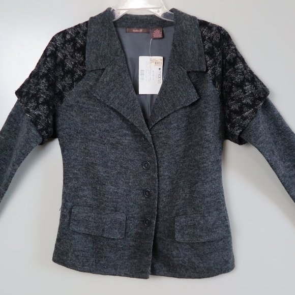NWT Heather B Charcoal Gray Wool Blend Jacket Size S MSRP $158 - Picture 5 of 8